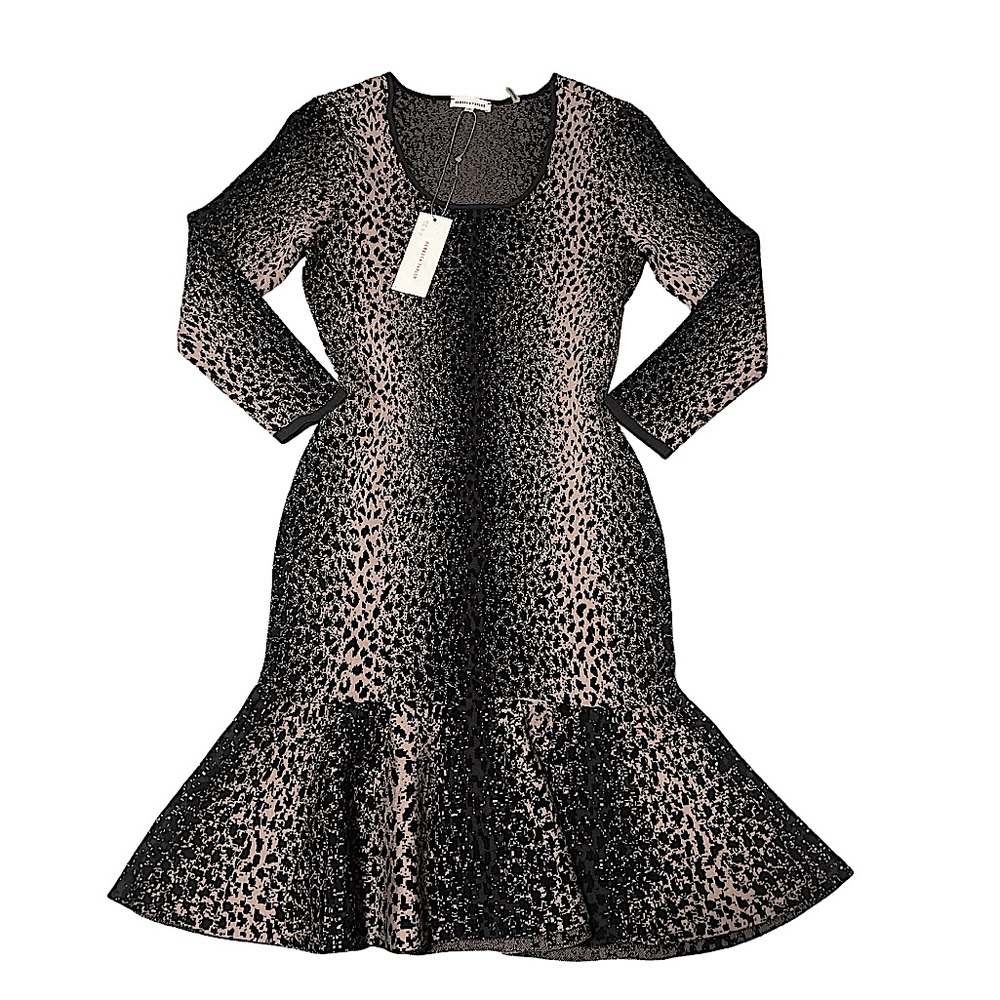 NEW Sold Out Rebecca Taylor Ombre Leopard Print Knit Fit/Flare Dress